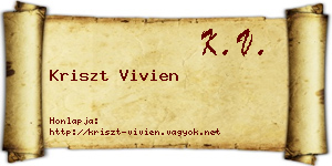 Kriszt Vivien névjegykártya